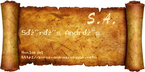 Sörös András névjegykártya